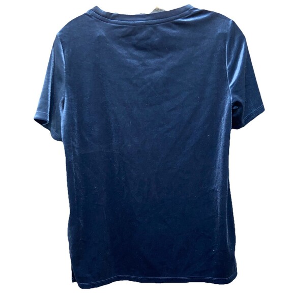 Old Navy Women’s Velvet Tee Size XS Solid Blue Short Sleeve - Picture 3 of 7